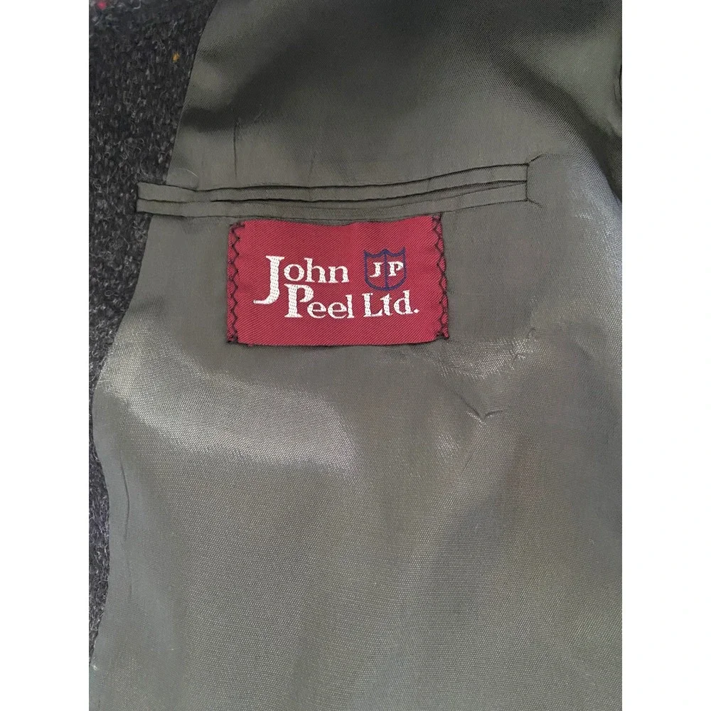 John‎ Peel Ltd Mens Charcoal Grey Donegal Tweed 100% Pure Wool Blazer Sport Coat
